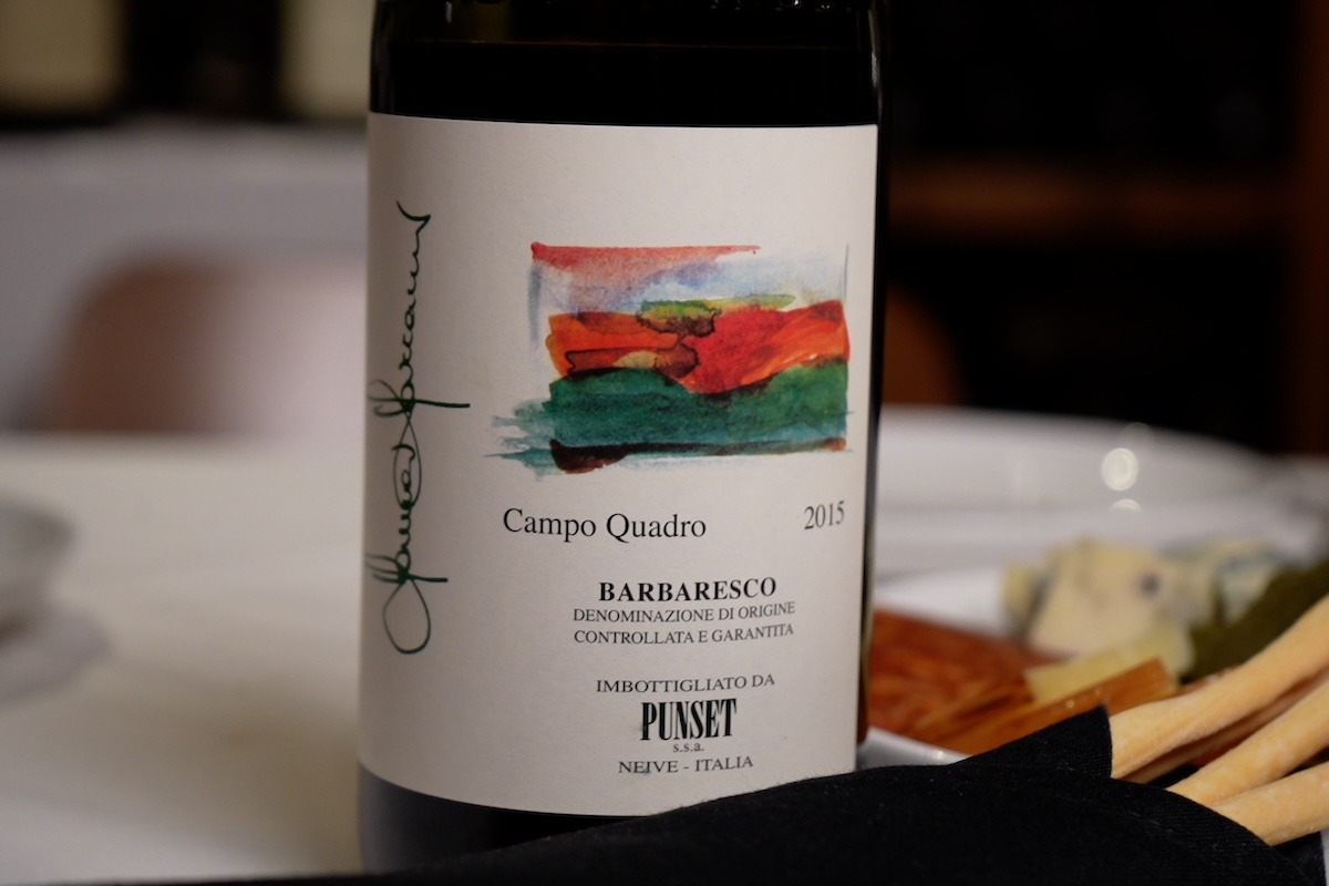 Barbaresco Riserva ‘Campo Quadro’ Punset 2015 (Piemonte) at Barolo Grill. | Photo by Kevin Fox