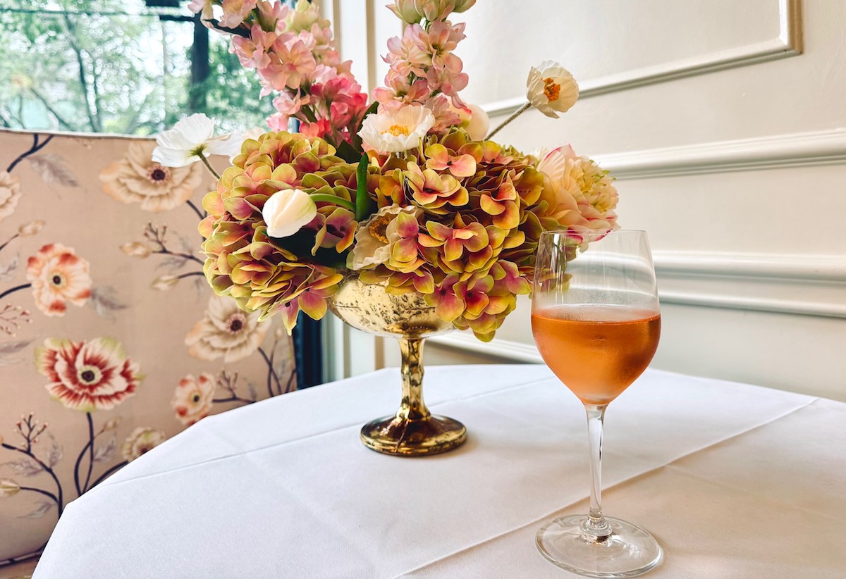 - DiningOut A glass of rosé at Emma Jane. | Photo by Emily Vitek