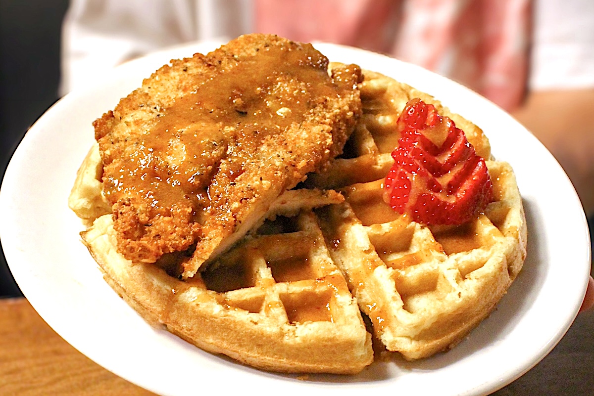 - DiningOut Global Chicken and waffles at Osteria Marco brunch. | Photo by Osteria Marco