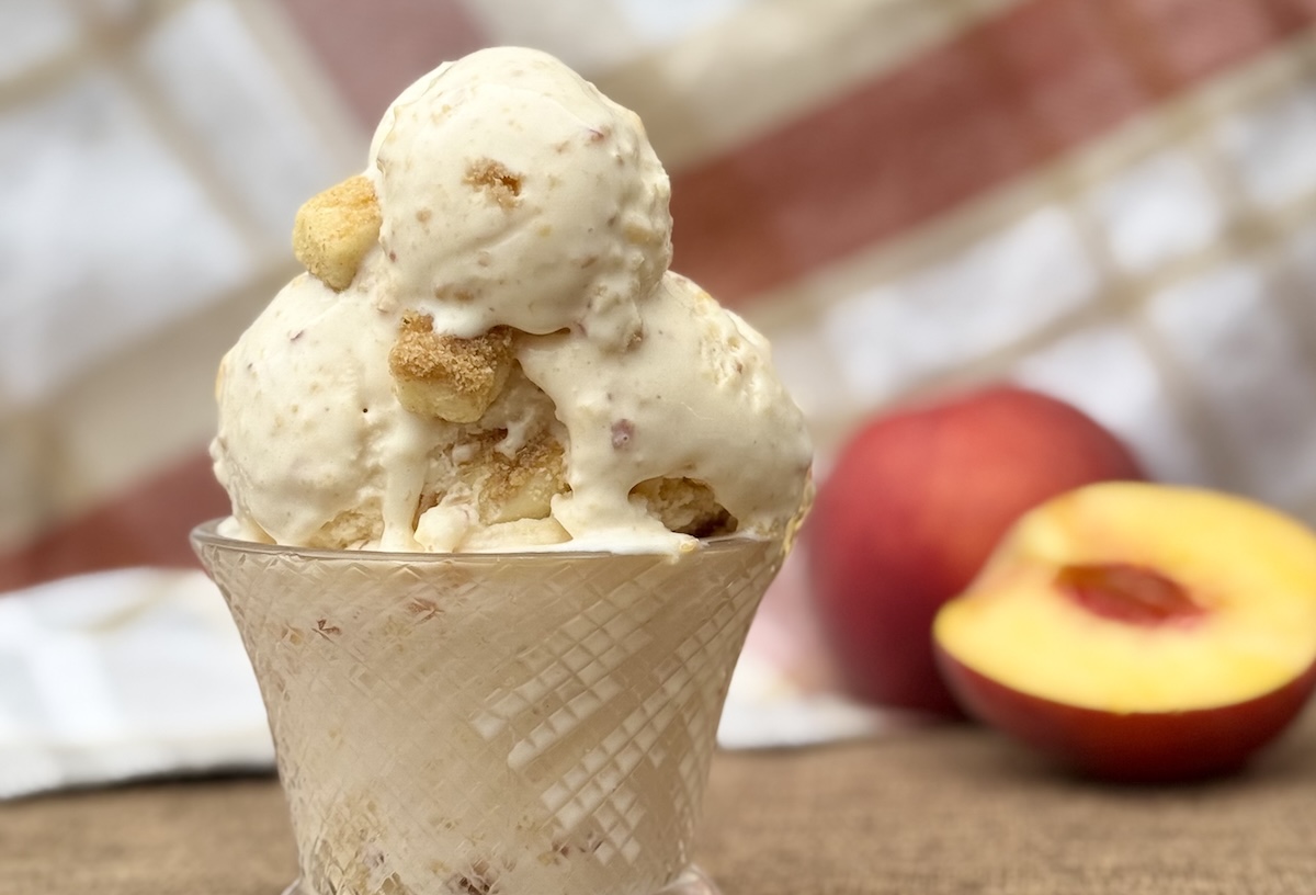 Palisade-Peach-Cheesecake-Sweet-Action - DiningOut Palisade Peach Cheesecake ice cream is here. | Photo by Sweet Action Ice Cream