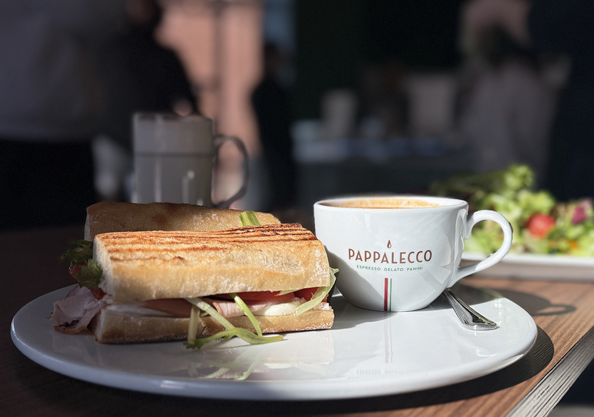 A freshly pressed panini and espresso make for an Italian-inspired lunch at Pappalecco in Plano. | Photo by Desiree Gutierrez