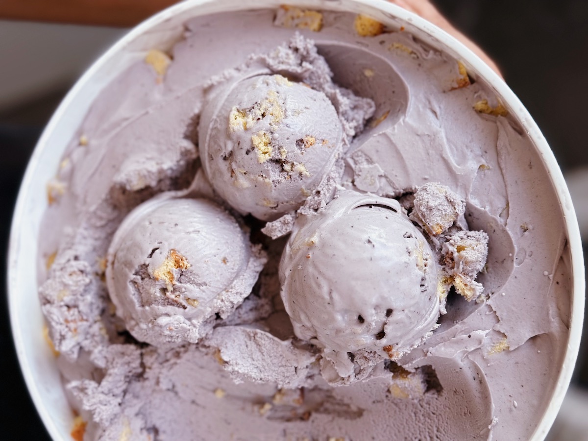Blueberry pound cake ice cream at Parlor's Ice Creams. | Photo by Parlor's Ice Creams