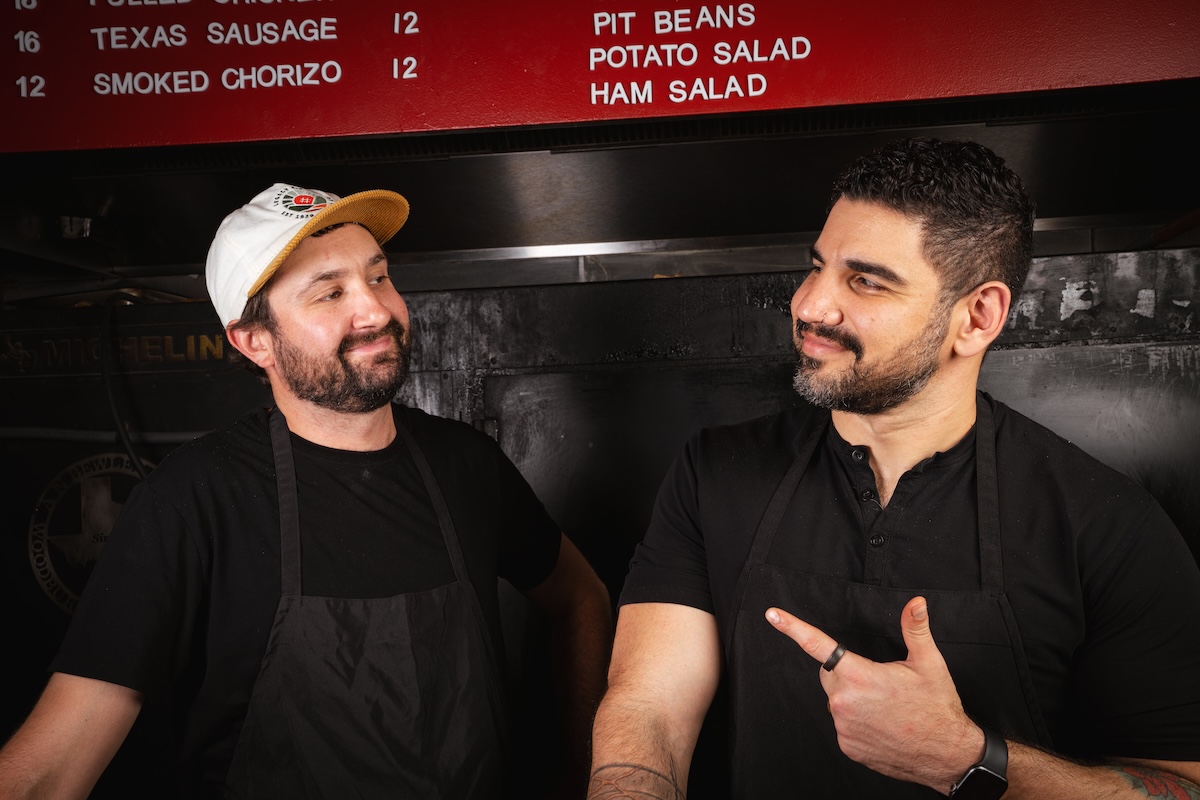 shrimp-scampi - DiningOut Pitmaster Patrick Klaiber with chef Manny Barella, owners of Riot BBQ. | Photo by Alex Arredondo