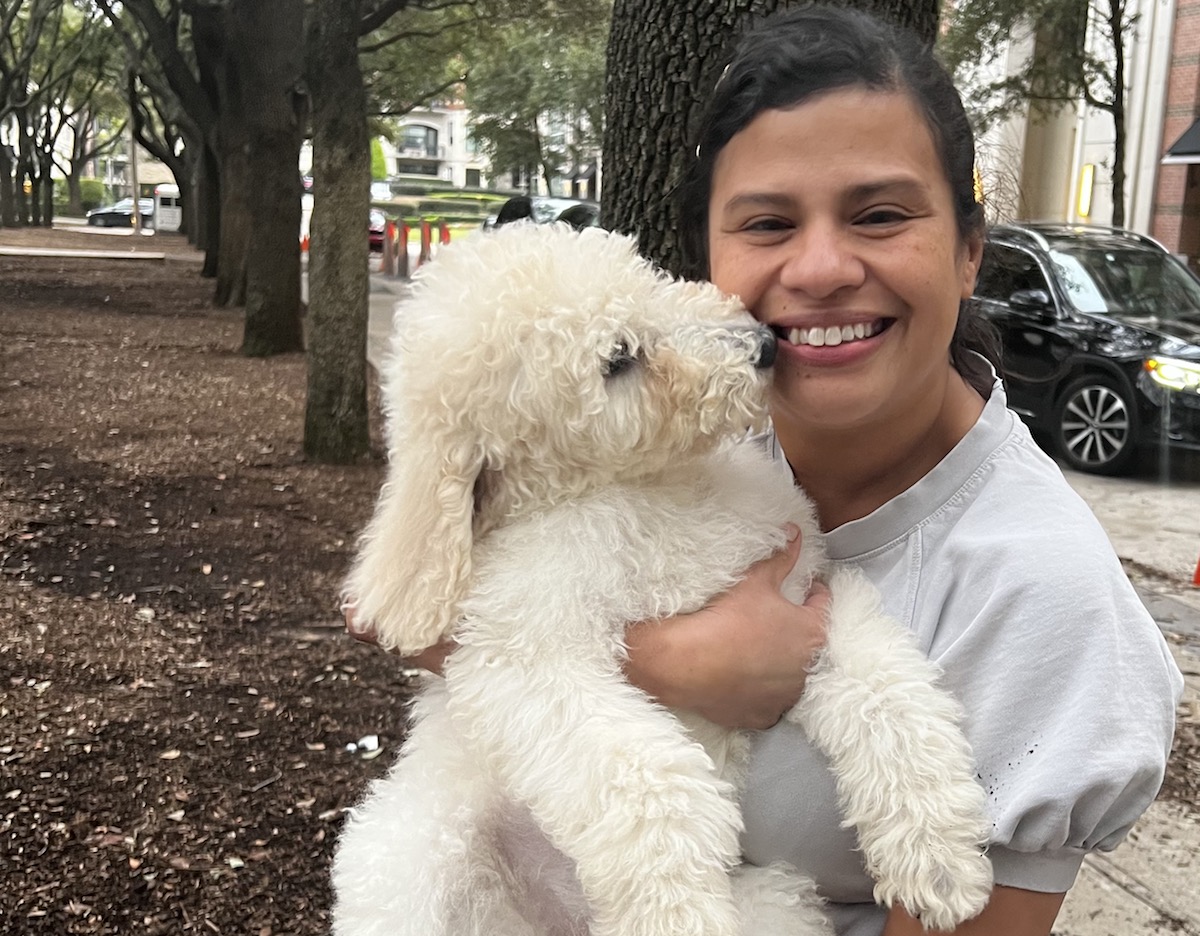 buffas_new_orleans - DiningOut Chef Patti Delgado of the Original Ninfa's with her standard poodle Nube. | Photo courtesy of Patti Delgado