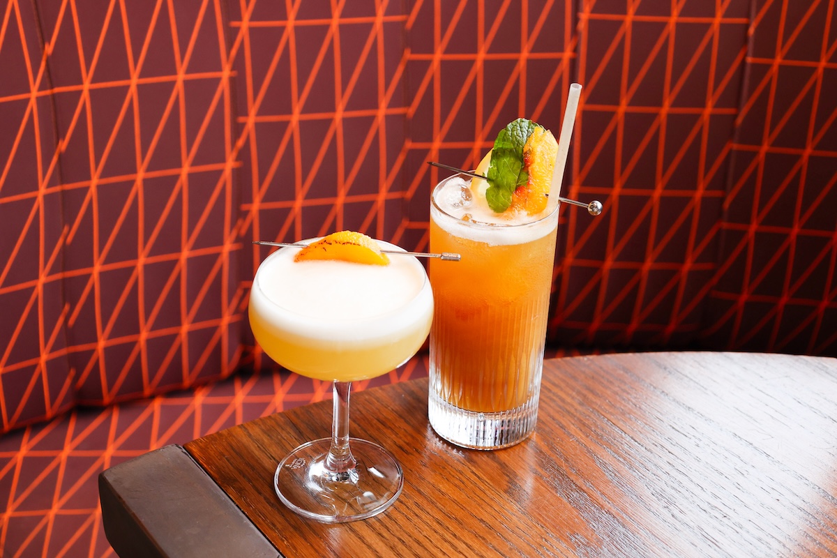 The new peach cocktails on the menu this August. | Photo by Ambler