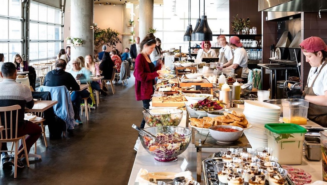 The famous brunch buffet at Safta. | Photo by The Source