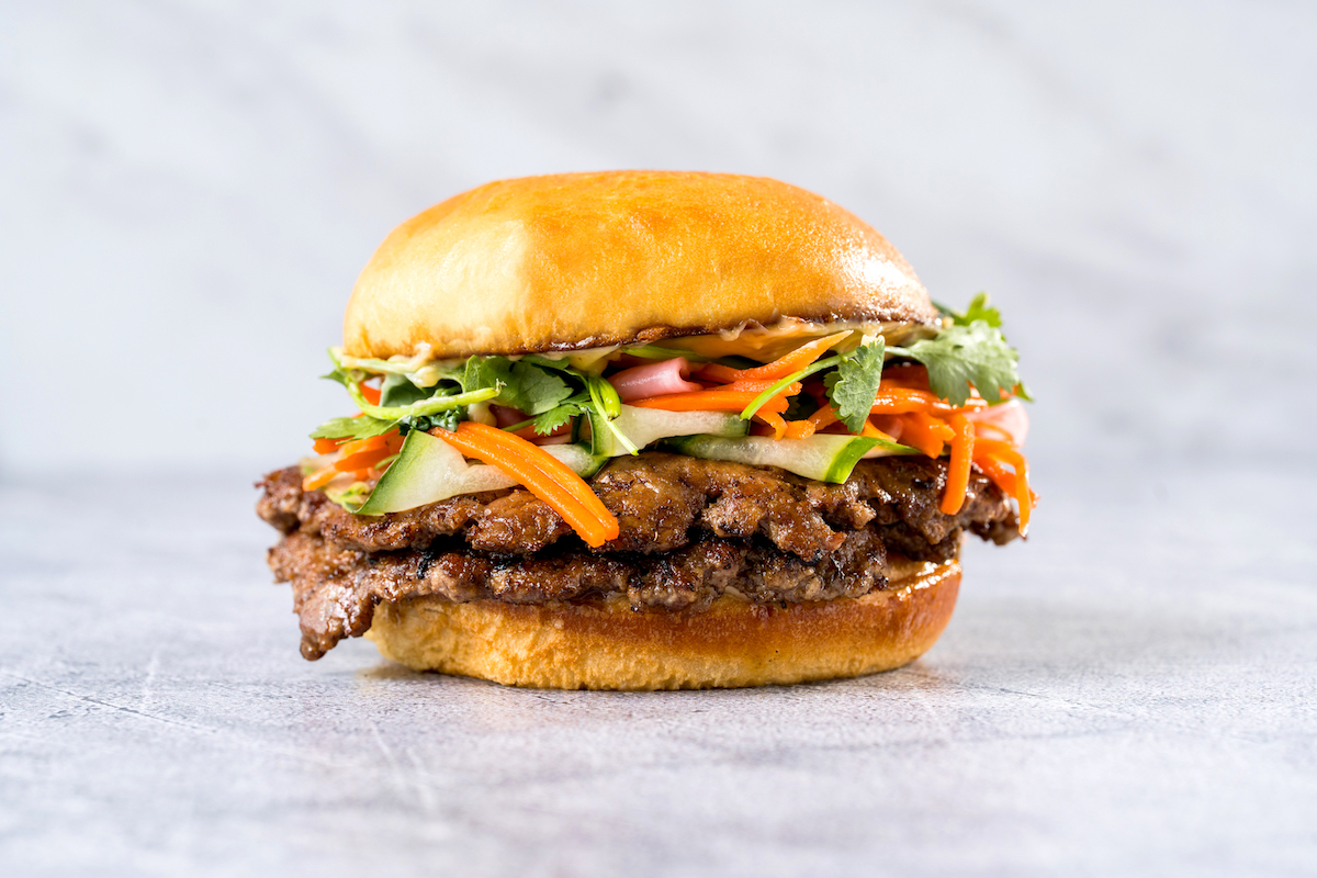 The Saigon Hustle smashburger at Pincho Burgers + Kebabs. | Photo by Pincho Burgers + Kebabs