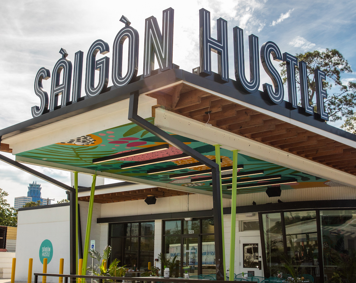 The vibrant exterior of Saigon Hustle in Garden Oaks. | Photo by Saigon Hustle
