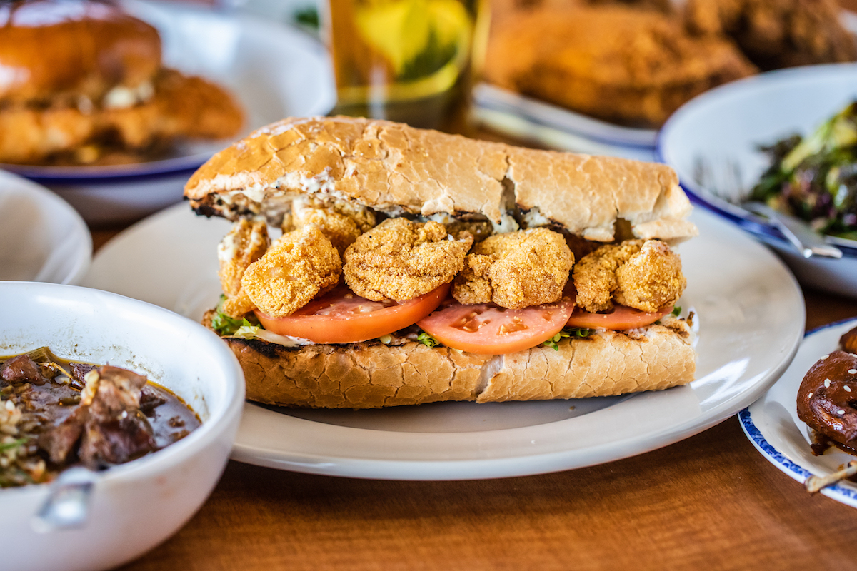 Fried shrimp po'boy at Gatlin's Fins & Feathers. | Photo by Becca Wright