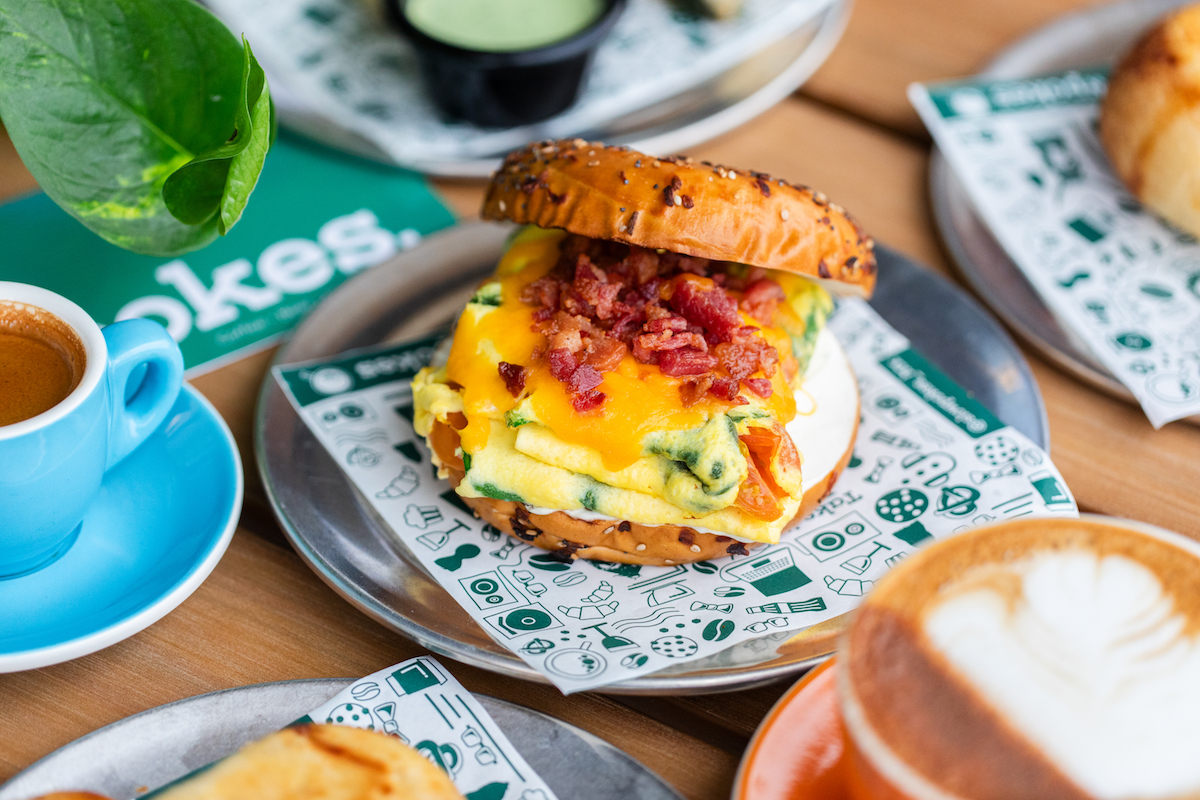 The breakfast bagel at Slowpokes. | Photo by Becca Wright