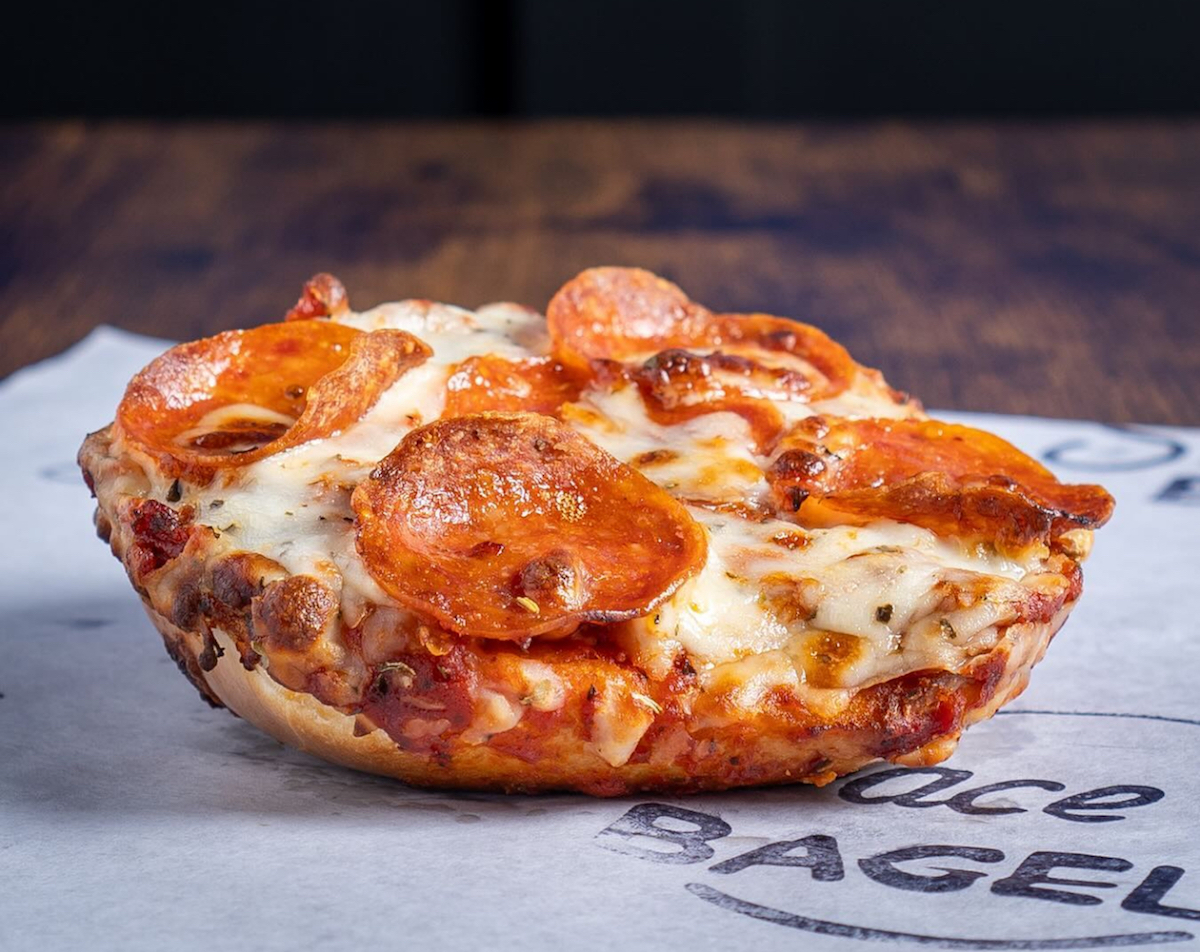 The pizza bagel at Space City Bagels. | Photo by Space City Bagels