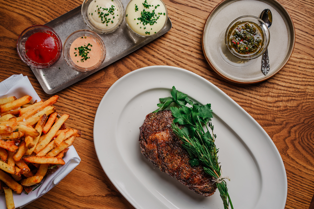 Steak and sides at Credence