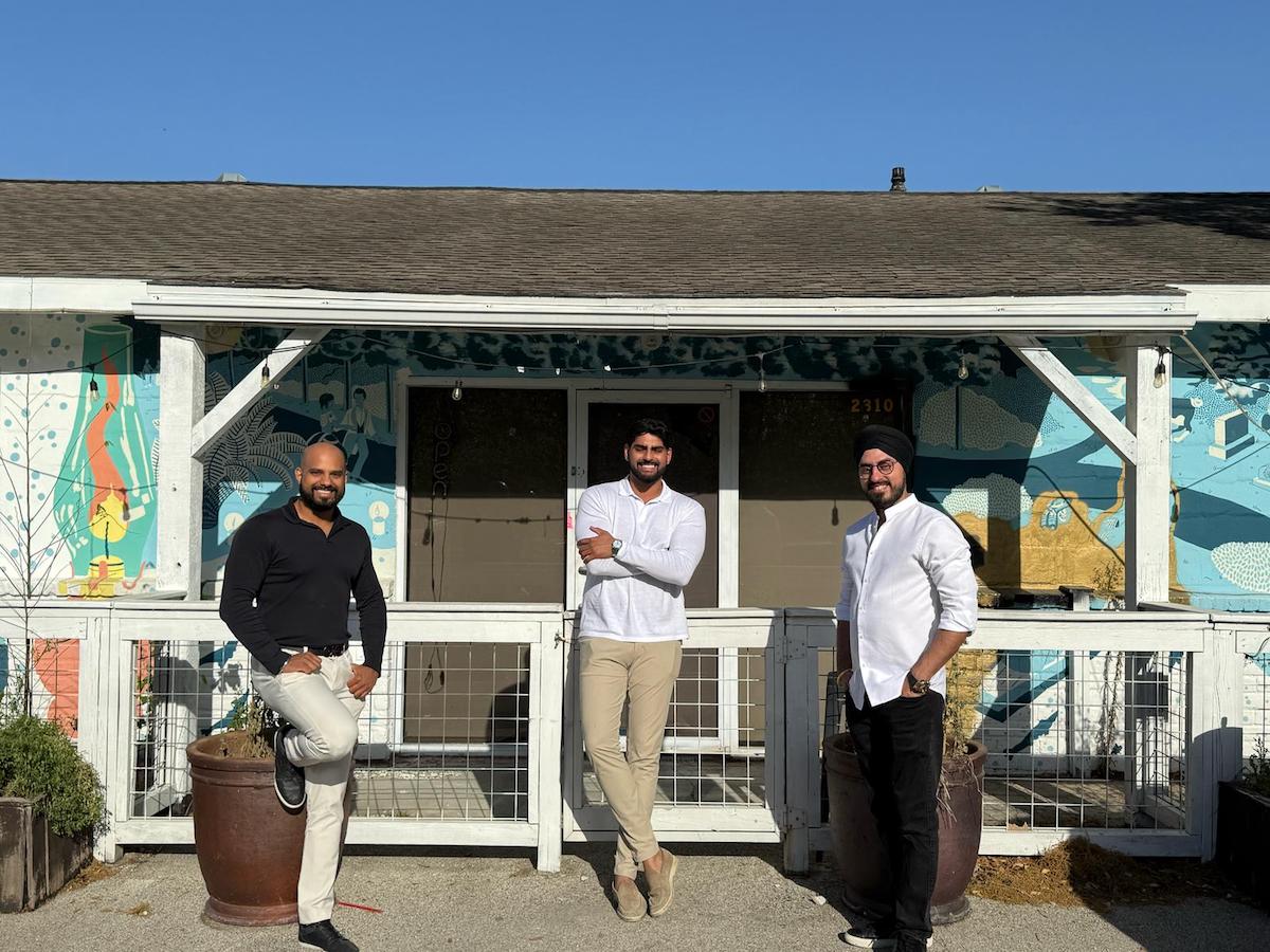 From left, Surpreet Singh, Preet Paul Singh, and chef Jassi Bindra at Kitchen Rumors. | Photo by Kahani Social Group
