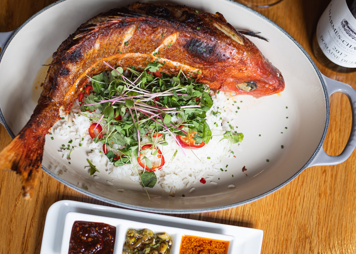 Whole red snapper at the Establishment. | Photo by Leigh Ann Beverly