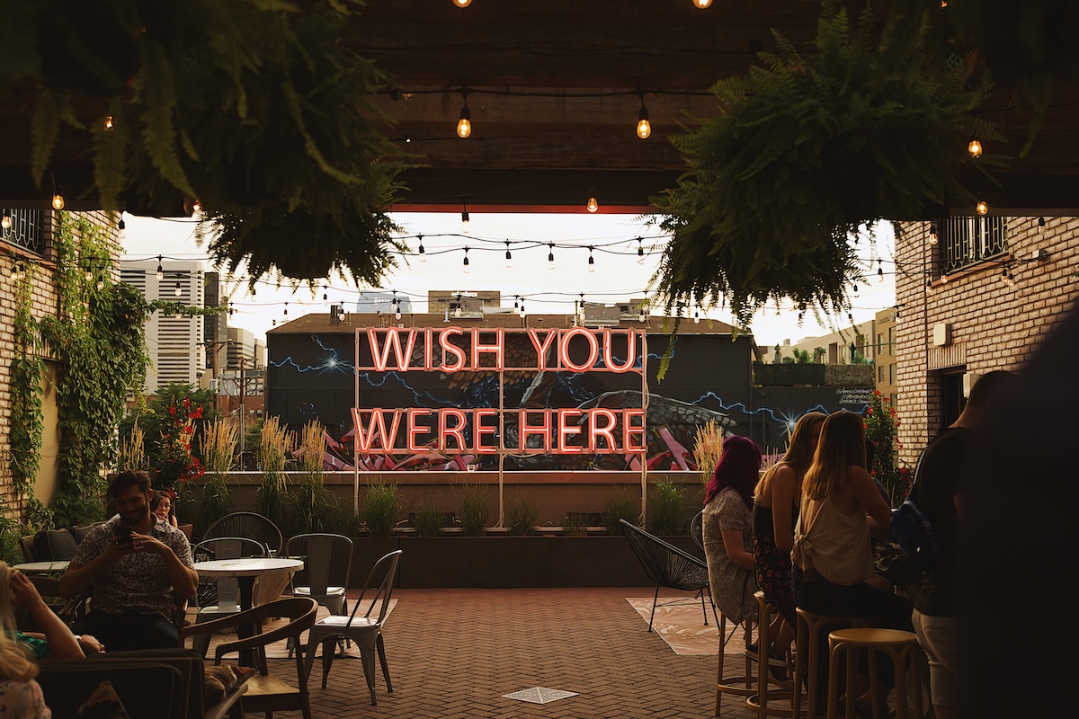 The indoor-outdoor garden patio at The Ramble Hotel in RiNo. | Photo by The Ramble Hotel