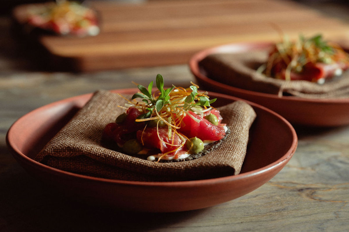 Bluefin tuna tostada at Mayahuel. | Photo by Brian Kennedy