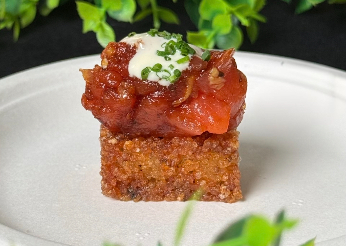 View recent photos - DiningOut Uchi's crispy rice nigiri at the 2025 RARE Steak Champhionship in Houston. | Photo by Zain Mohammed