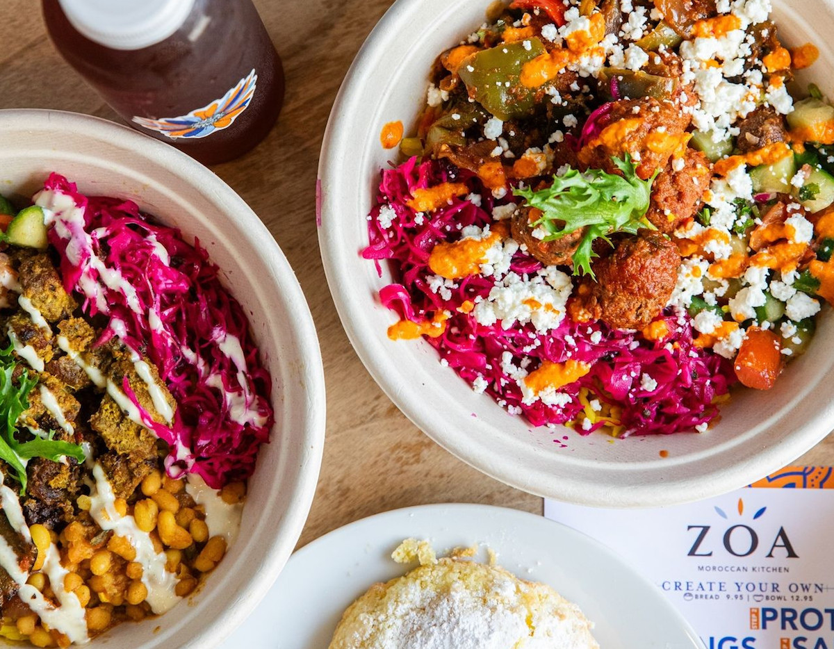 Zoa 2 - DiningOut Custom bowls with loaded toppings at Zoa Moroccan Kitchen. | Photo by Zoa Moroccan Kitchen