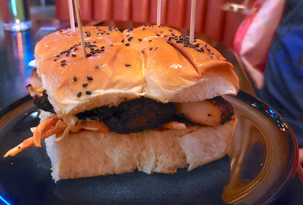 The picture might not be great, but the Jerk Chicken Sliders at Adrift are amazing. | Photo by Linnea Covington