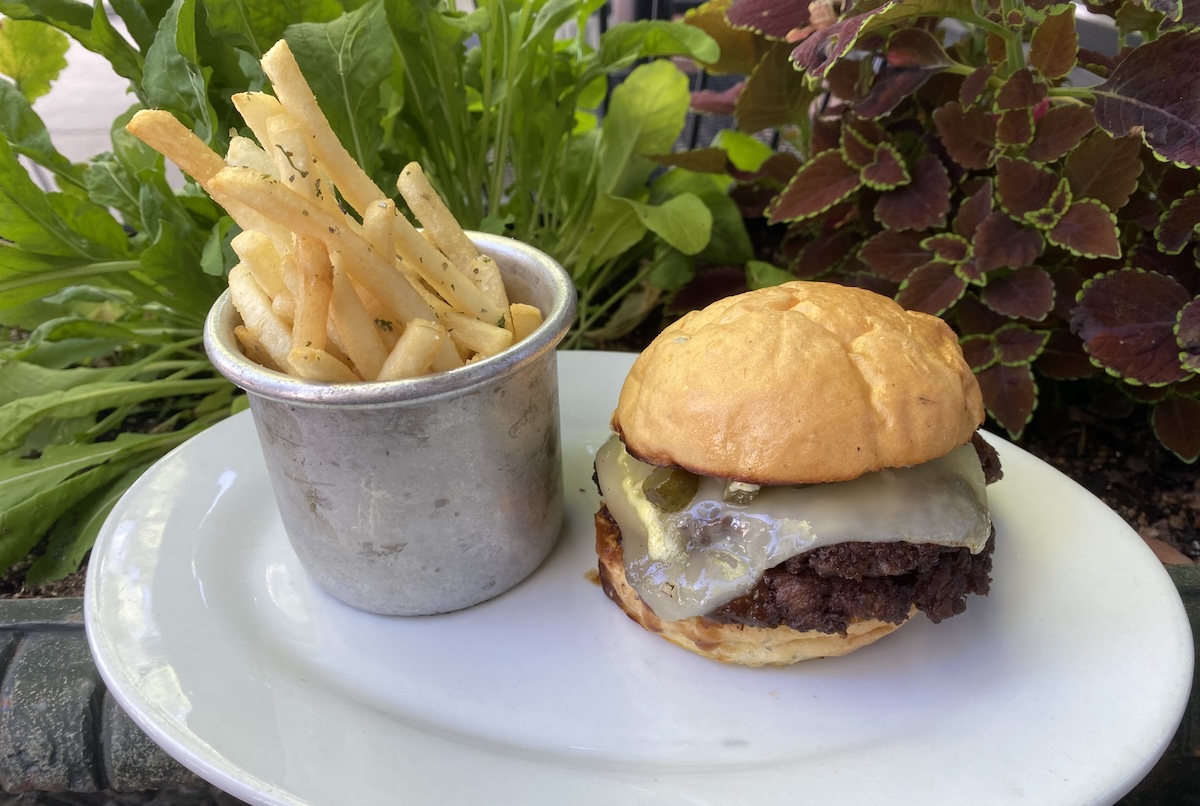 - DiningOut The Bistro Vendome smash burger. | Photo by Crafted Concepts