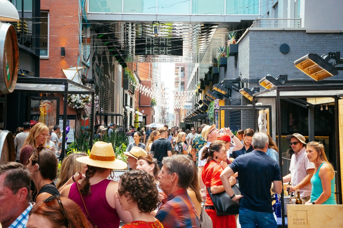Colorado Wine Walk, a local wine festival in the Dairy Block. | Photo by Blanchard Family Wines