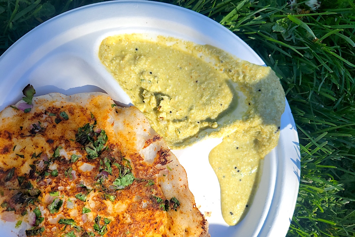 Uttapam is one of the dishes you can get at Chaatwala's farmers' market stand on the weekend. | Photo by Linnea Covington