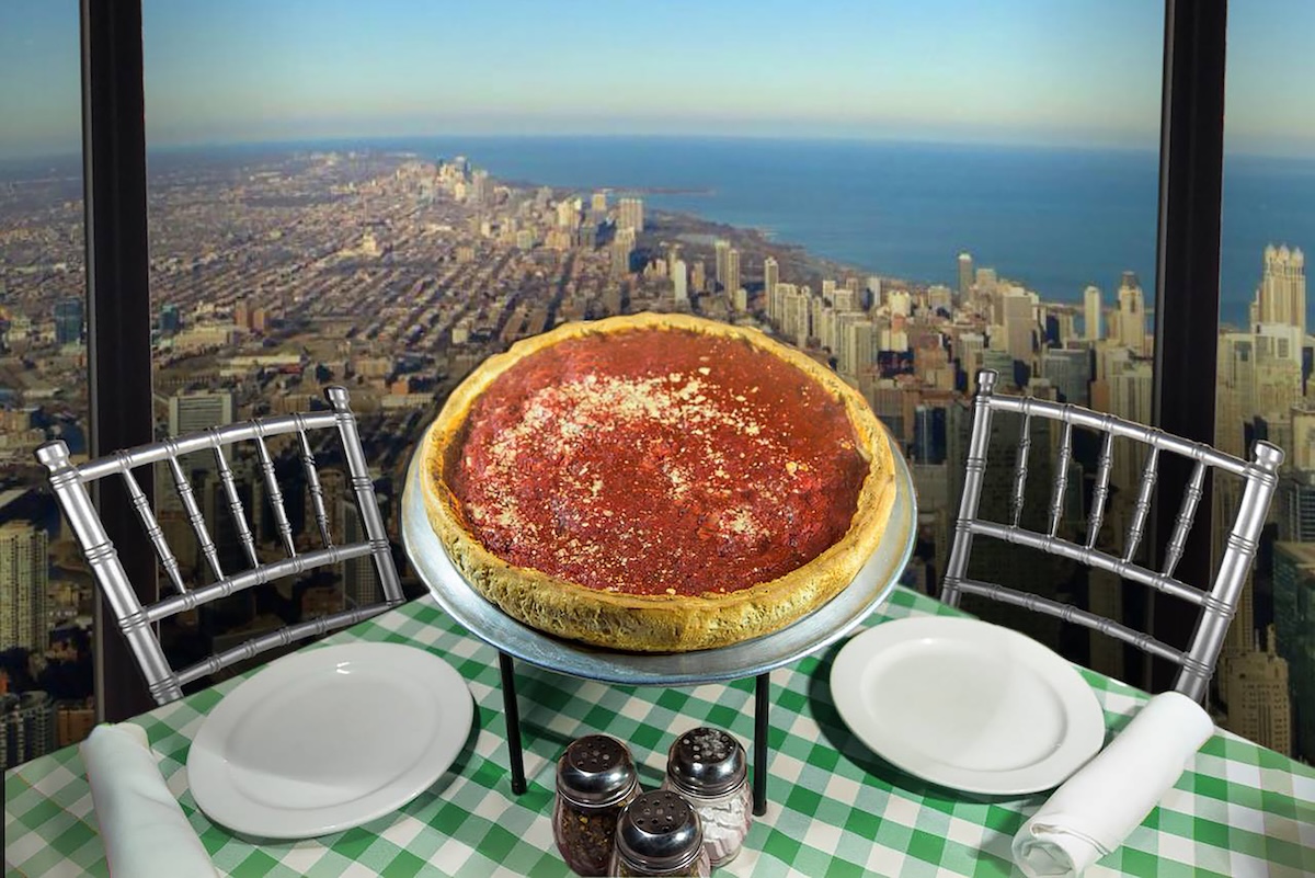 Get Giordano’s Pizza on Skydeck, the best place for dinner with a view. | Photo by Skydeck