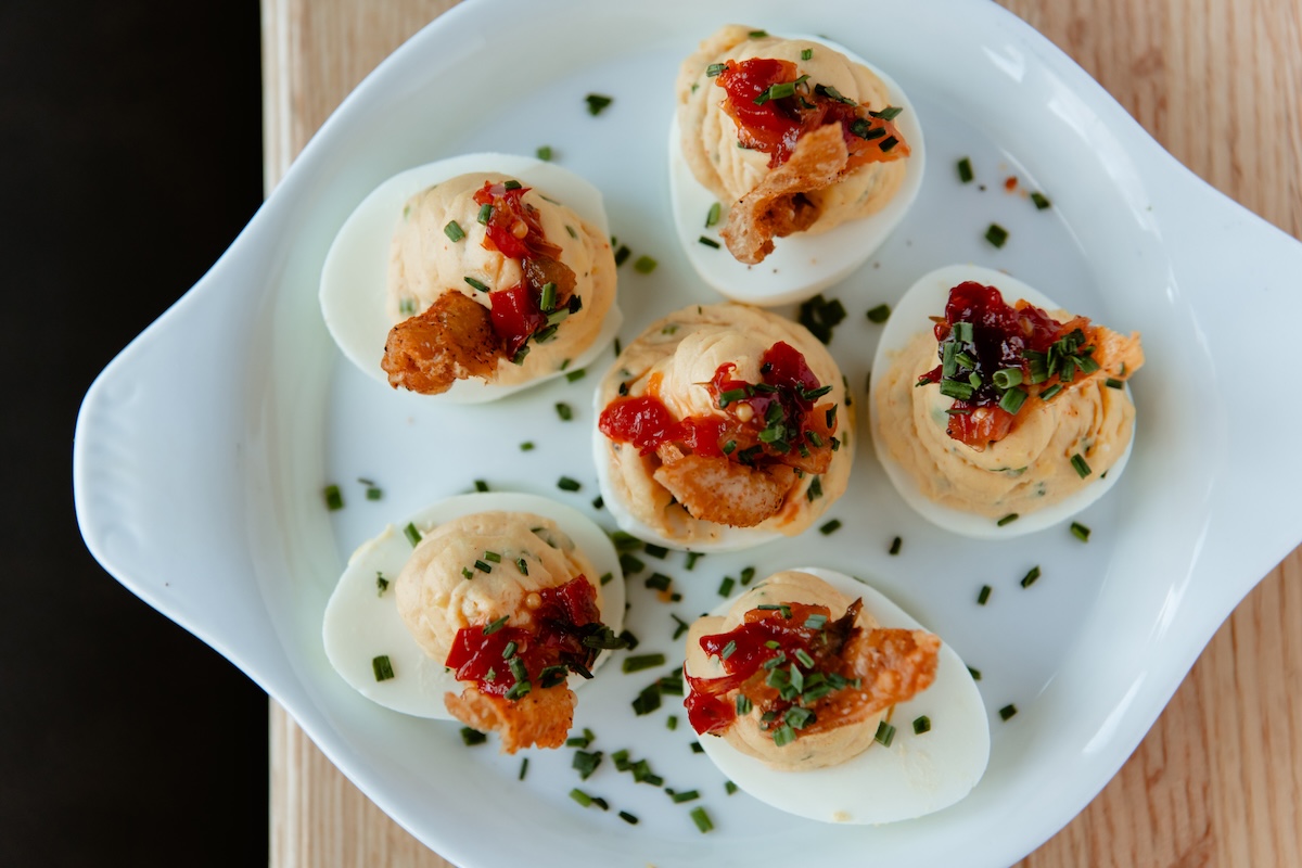 Deviled eggs are just .0 each on the new happy hour menu at The Post Chicken & Beer locations. | Photo by Lucy Beaugard