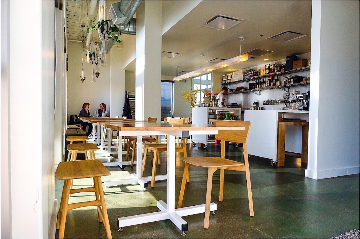 Inside the airy Boulder cafe. | Photo by Dry Storage
