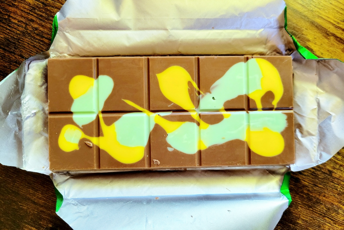 - DiningOut The outside of the Stash bar is pretty, using Belgian chocolate to encase the pistachio center. | Photo by Linnea Covington