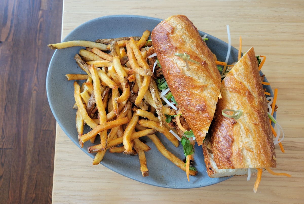 - DiningOut The Fried Chicken Banh Mi is on the lunch menu at Mercantile. | Photo by Linnea Covington