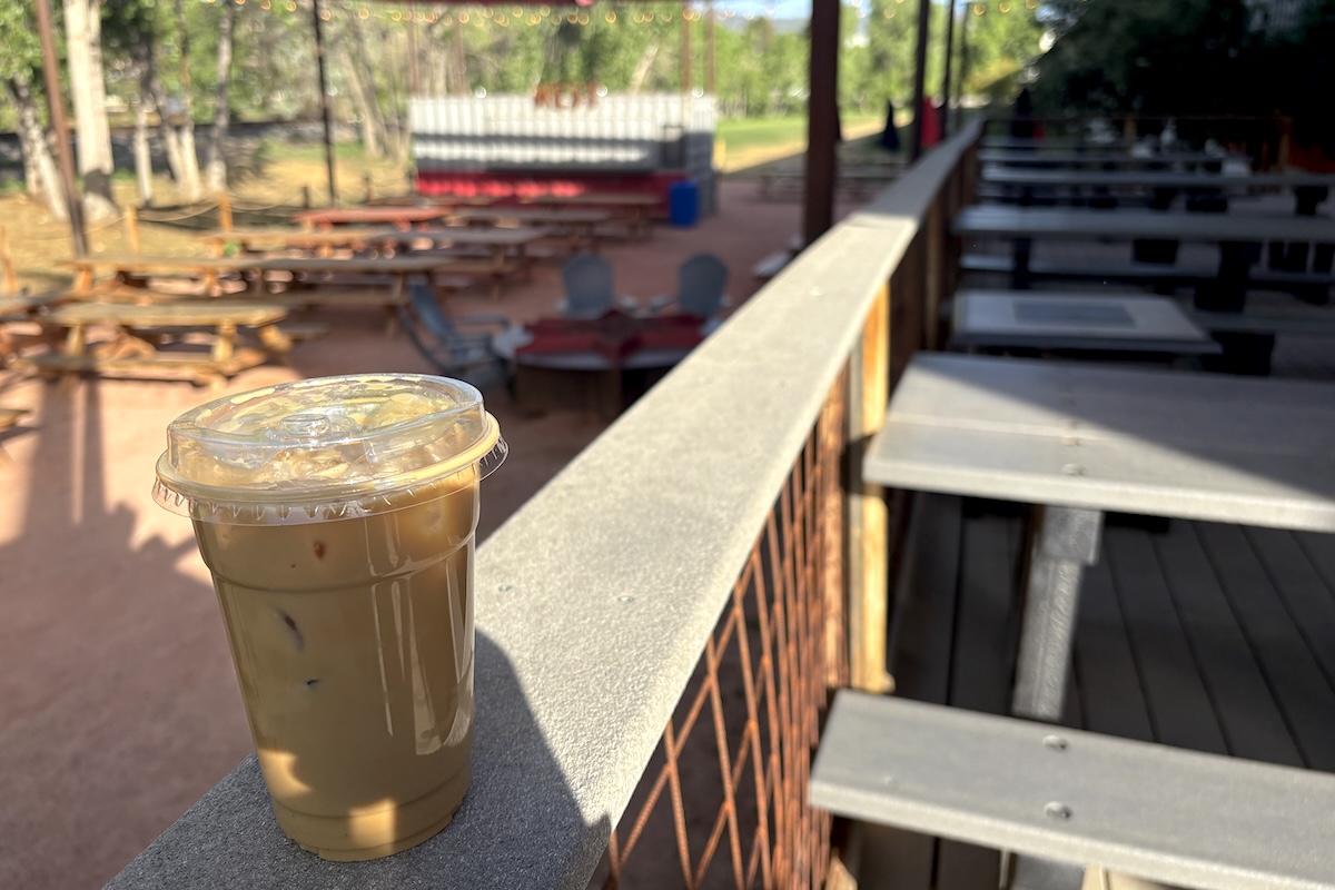 Bona Coffee at Sanitas Brewery has tons of outdoor seating. | Photo by Mattie Schuler