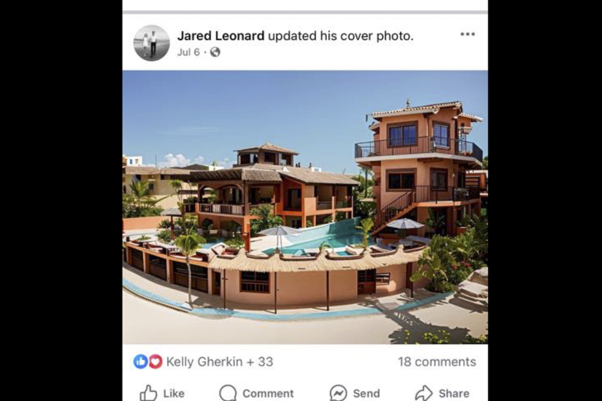 A screenshot of Jared Leonard's July 6 Facebook post about his new wellness retreat in Mexico. 