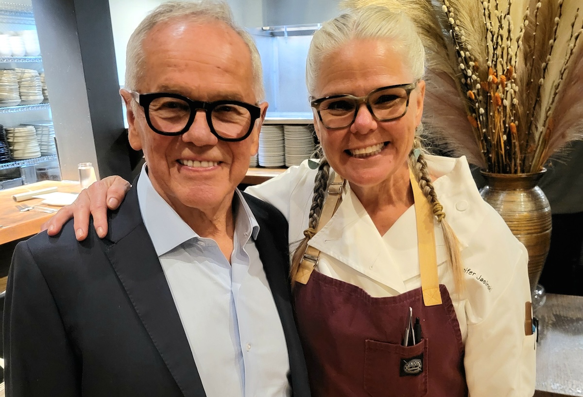 - DiningOut Chef Jen Jasinski and her mentor, the famous chef Wolfgang Puck. | Photo by Linnea Covington