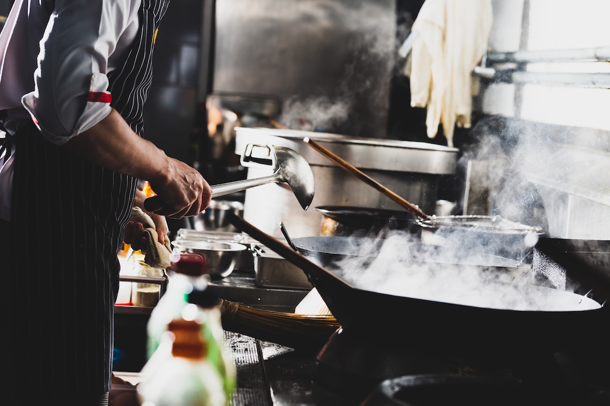 Chef stir fry in wok
stock image