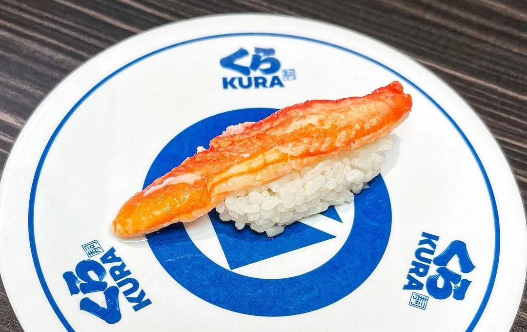 A plate with nigiri. | Photo courtesy of Kura Rotating Sushi Bar