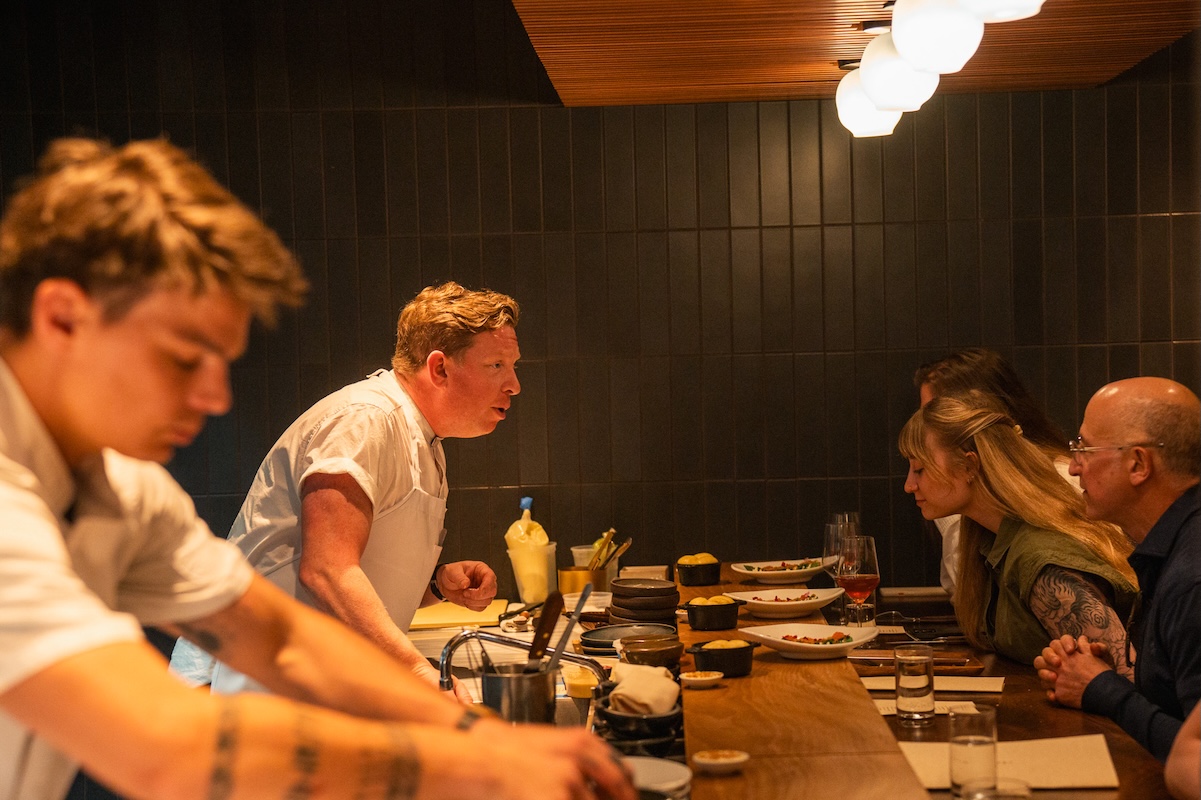 Chef Justin Fulton at  Margo, his intimate chef's counter. | Photo by Jeff Fierberg