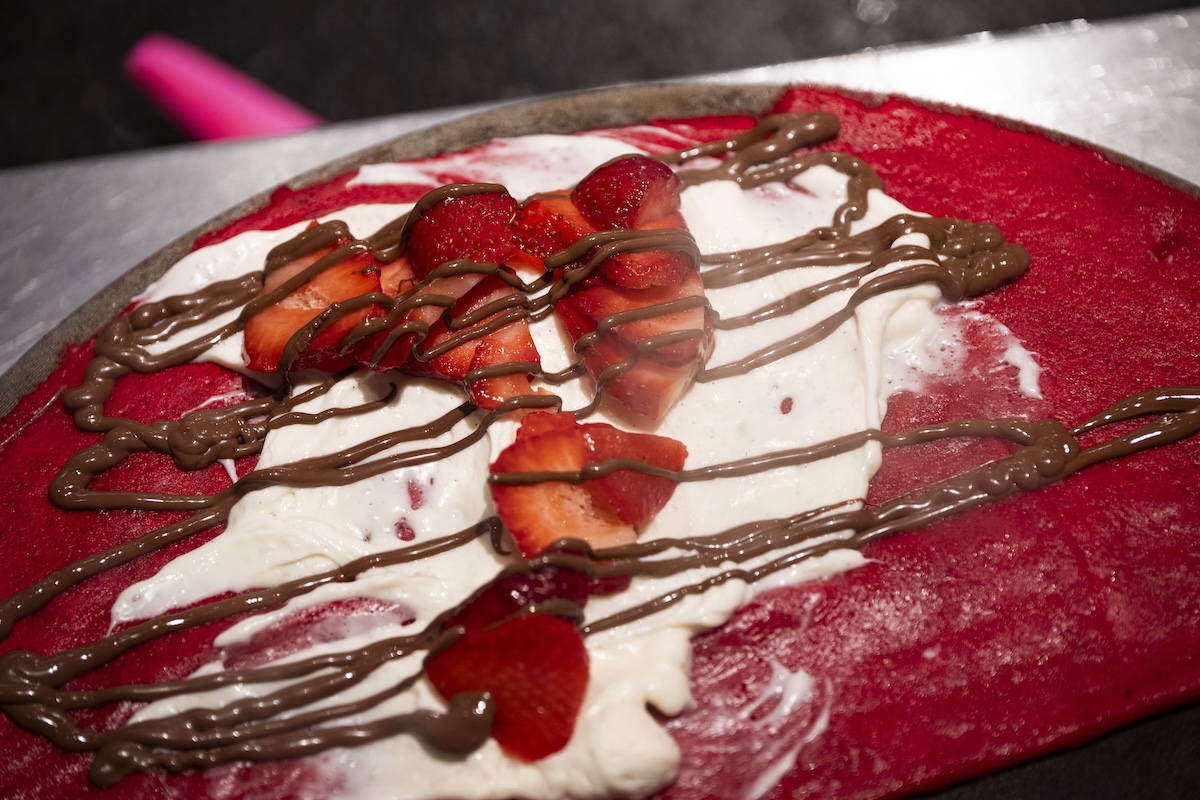 Inside a sweet crepe at Crepe Therapy. | Photo by Kelsey Brunner