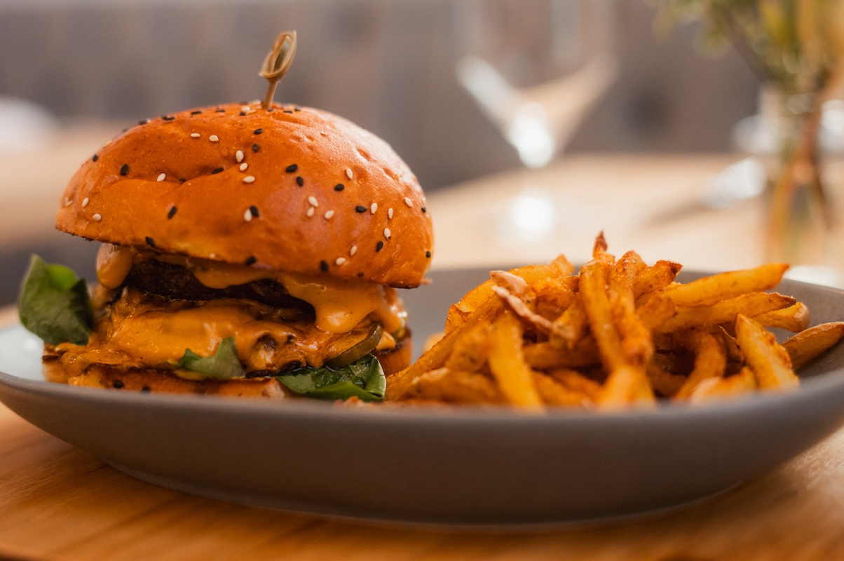 The lunchtime burger at Mercantile. | Photo by Jeff Fierberg