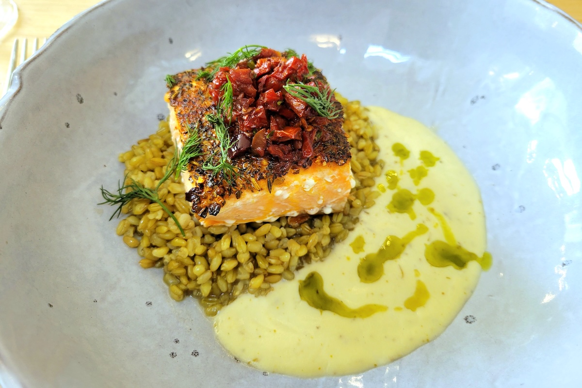 - DiningOut Kvaroy Salmon at Mercantile is part of the new lunch prix fixe. | Photo by Linnea Covington