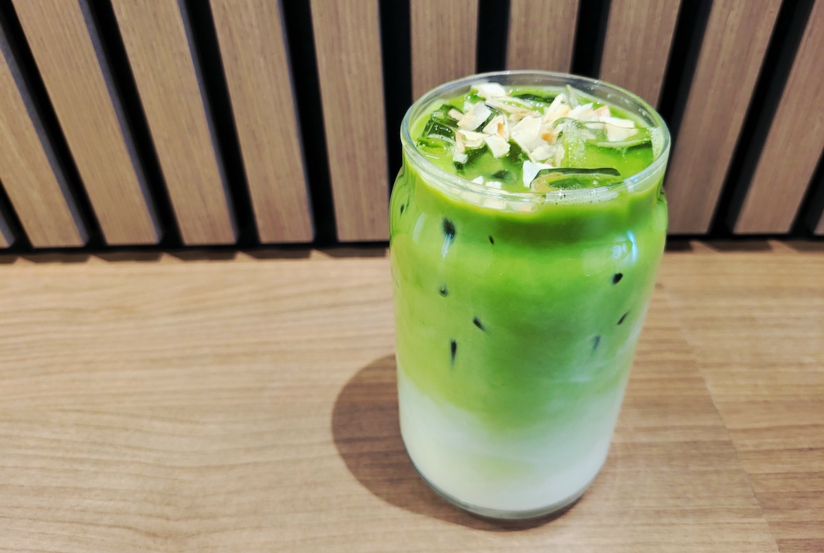 Coconut Pandan Iced Latte at Carbon Coffee. | Photo by Linnea Covington