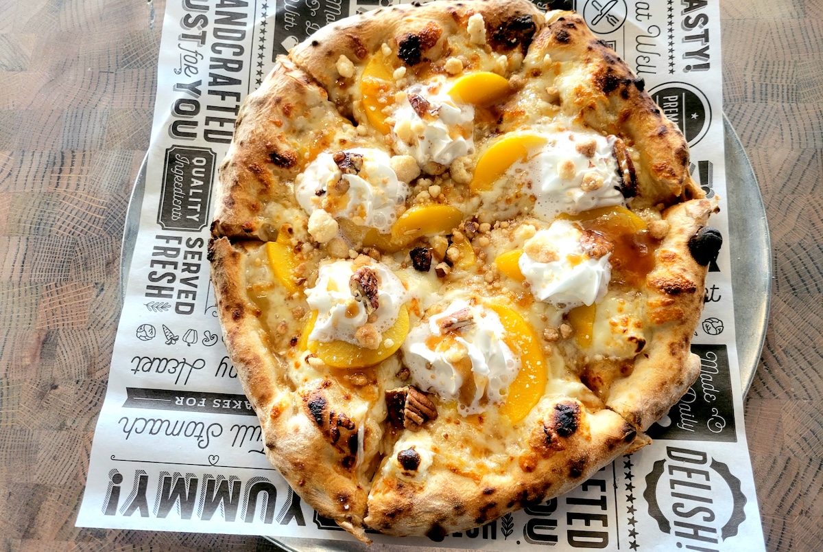 - DiningOut Get the Peach Cobbler Pizza at The Pizza Bandit. | Photo by Linnea Covington