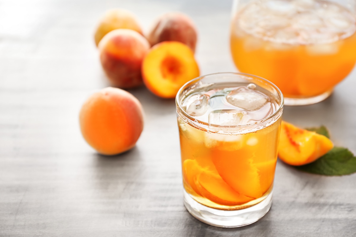 peach cocktails stock image