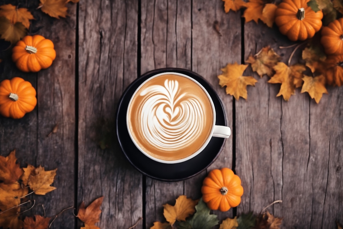 pumpkin spiced latte stock image