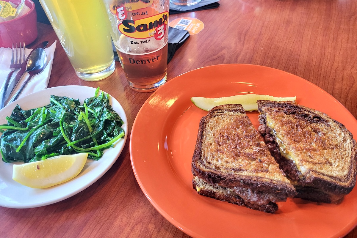 FirestationBurger - DiningOut Global Sam's No. 3, where you can get a patty melt and a side of steamed spinach with a beer before the show. | Photo by Linnea Covington