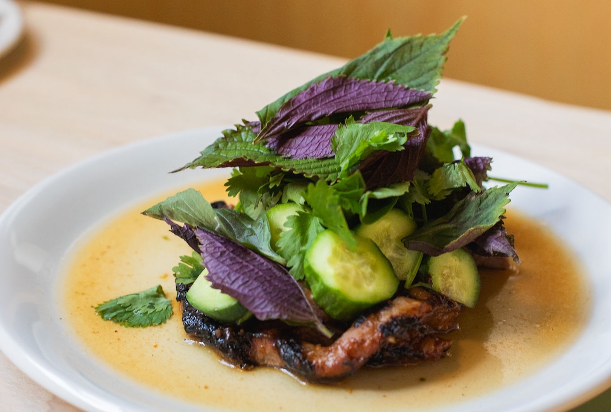 - DiningOut Global Thịt heo nướng sả, the pork shoulder steak. | Photo by Casey Wilson