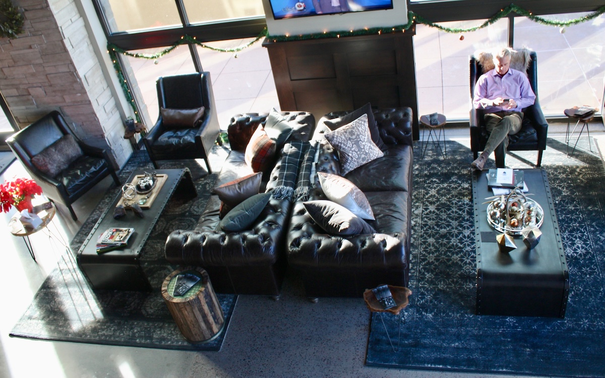 scissors and scotch lounge area