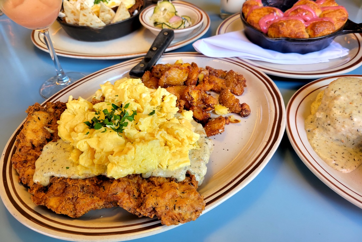 steubens_brunch_chicken_fried_steak_by_covington - DiningOut Chicken fried steak for brunch equals winning. | Photo by Linnea Covington