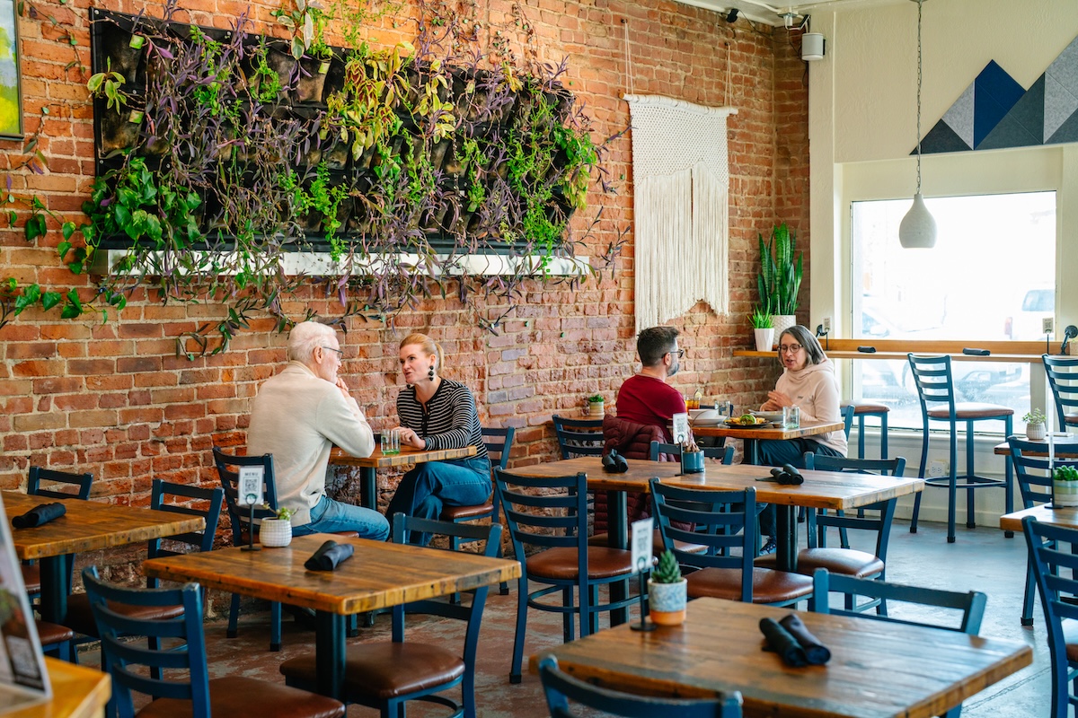 A sunny spot inside the brunch cafe. | Photo by Sullivan Scrap Kitchen