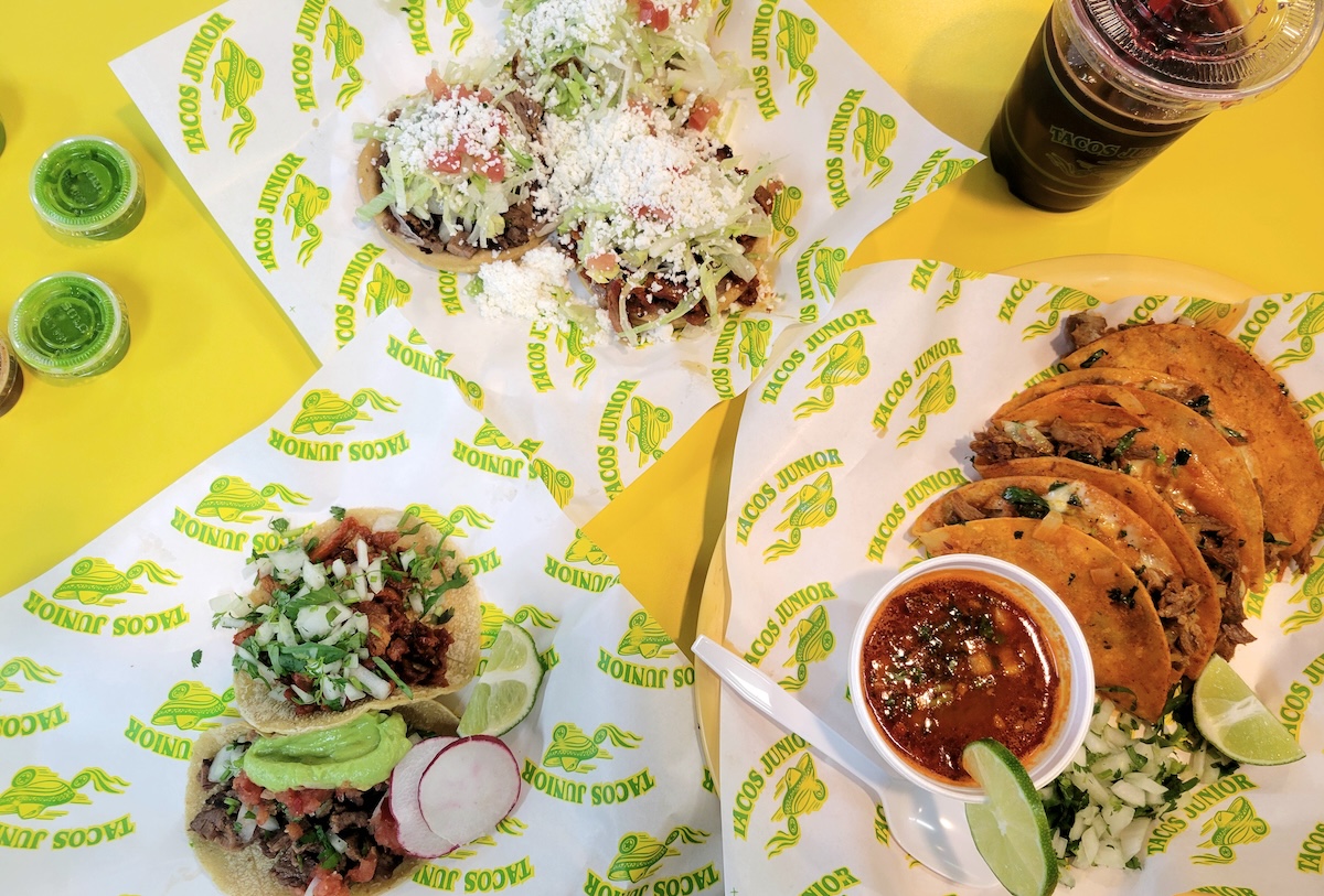 Linnea Covington sat down with Colorado Matters' radio host, Ryan Warner at Tacos Junior in Aurora. They shared tacos and a conversation about Denver and food. | Photo by Linnea Covington